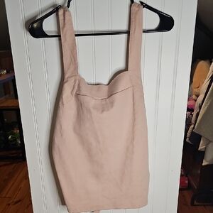 Anthropologie Blush Pink Square-Neck Mini Dress